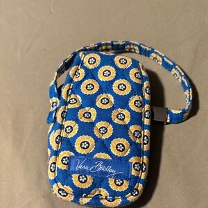 Vera Bradley Blue and Yellow Patterned Wristlet